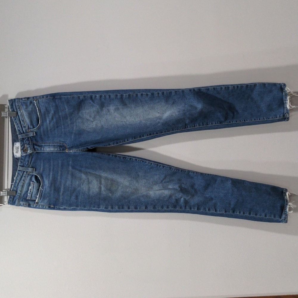 PAIGE Julia Jeans Size 26 Medium Wash Distressed Straight Leg Midrise Blue Women